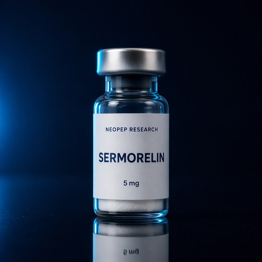 Sermorelin research peptide vial